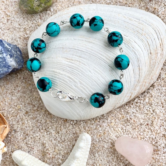 💙Blue Turquoise Beaded Bracelet - Picture 2 of 6